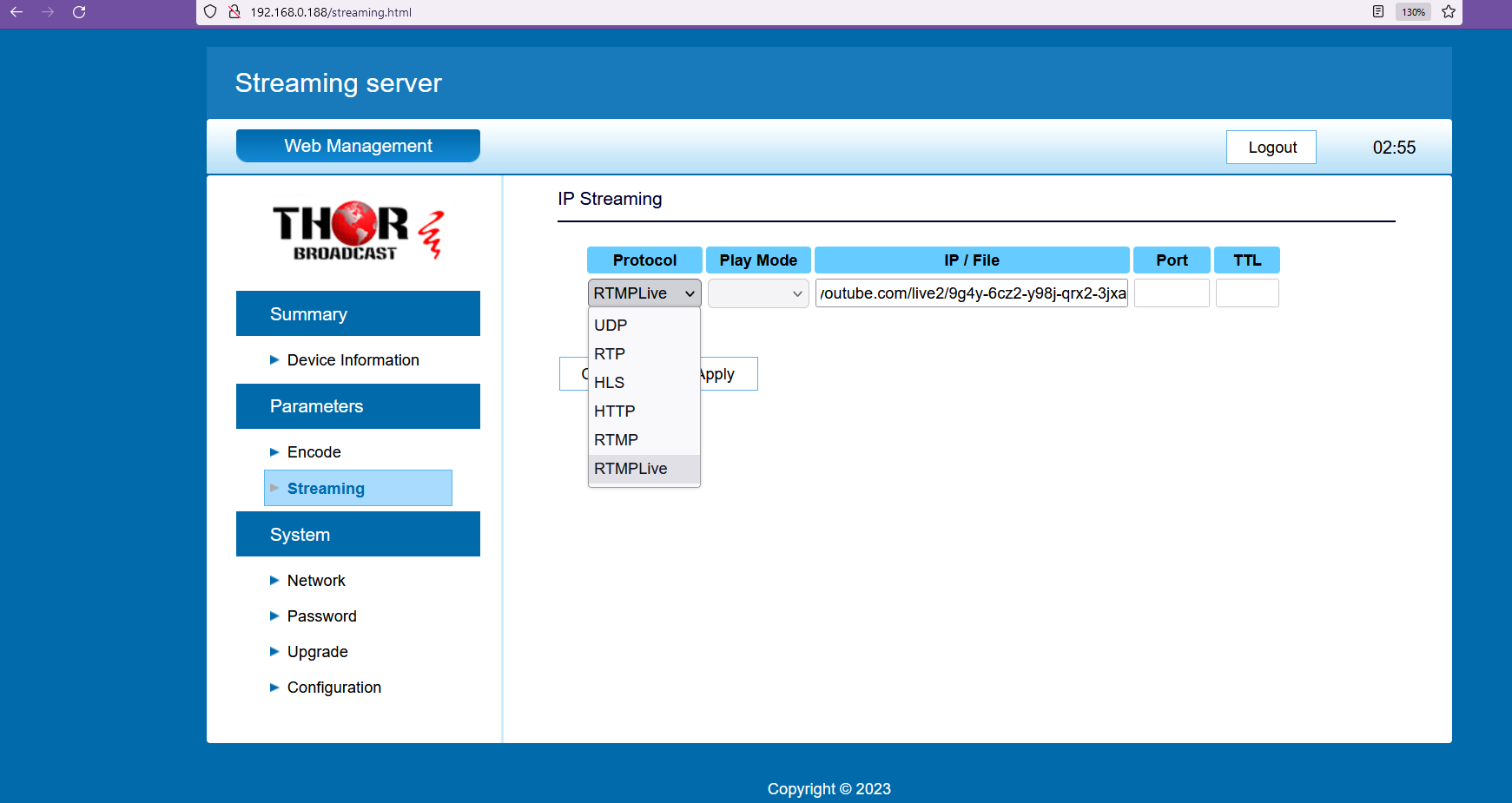 Thor 1 SDI HDMI CVBS IP H.264 Encoder Streamer UDP, RTP, HLS, RTMP & HTTP playback - Image 2